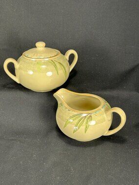 222 Fifth genuine stone ware. Creamer & sugar bowl set